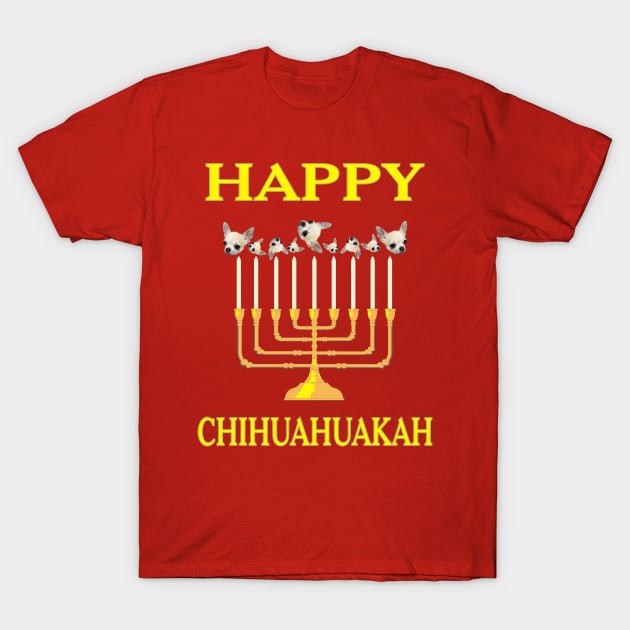 Happy Chihuahuakah! Ugly holiday sweater T-Shirt by CrazyCreature